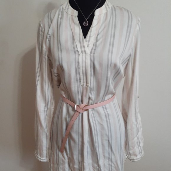 Chemisier / Tunique blanc, rose et noir rayé small Camber et Grace - Picture 1 of 10